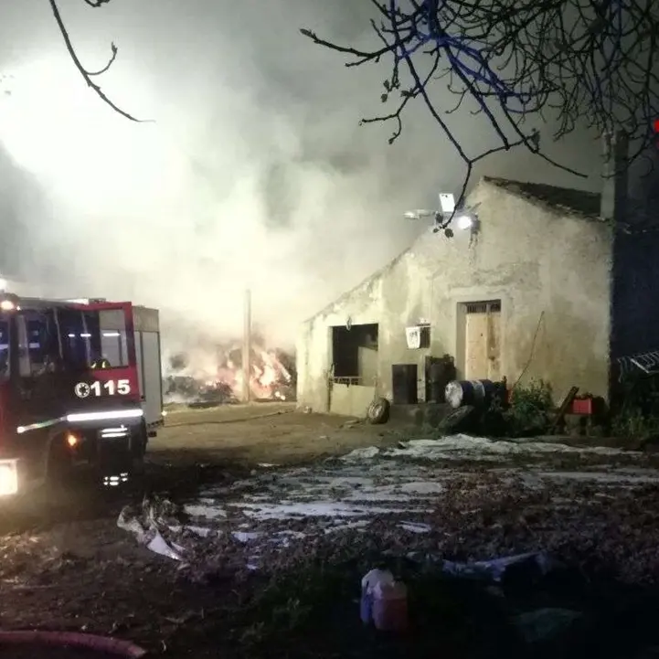 Fienile in fiamme a Zungri: pompieri al lavoro tutta la notte per spegnere l'incendio