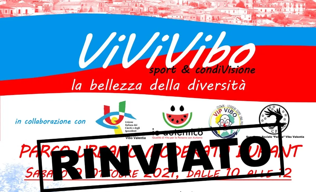 Disabilità e inclusione, l'evento \"ViviVibo\" rinviato a causa del maltempo