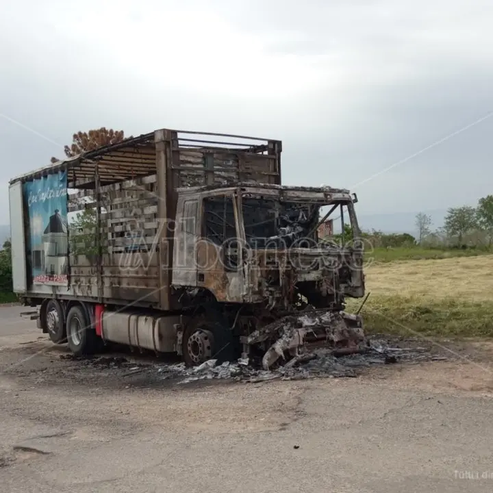 Intimidazione a Mileto: camion distrutto da un rogo