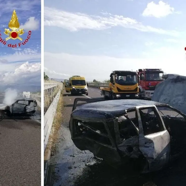 Incidente mortale sull'A2, auto in fiamme e traffico bloccato in direzione Nord