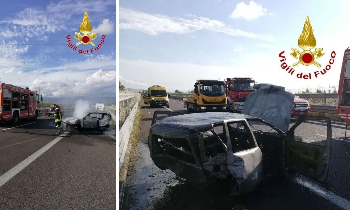 Incidente mortale sull'A2, auto in fiamme e traffico bloccato in direzione Nord