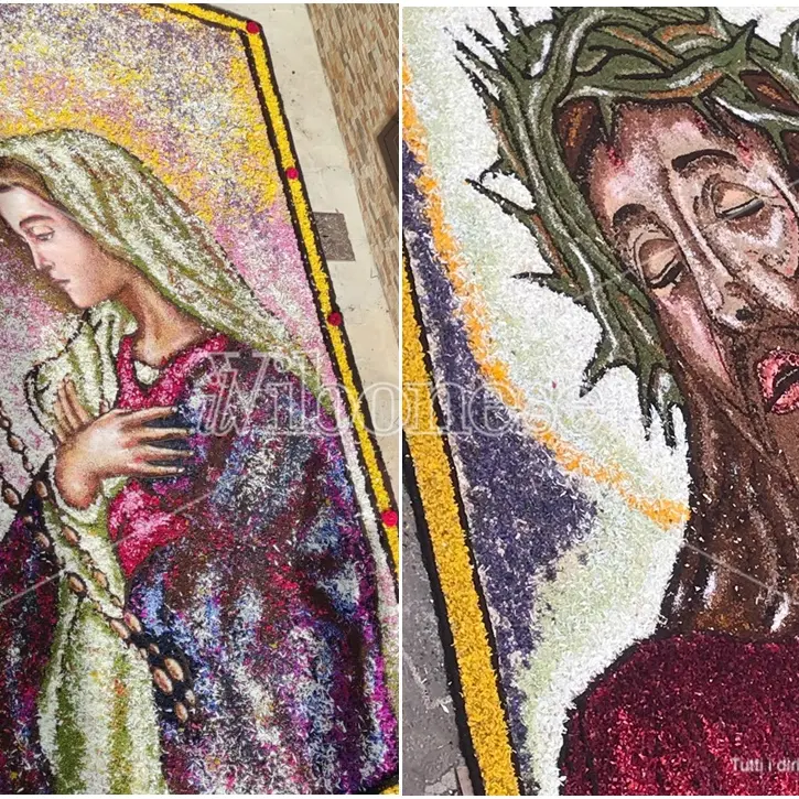 Un bellissimo tappeto di fiori, fede e arte a Potenzoni per l'Infiorata -Foto