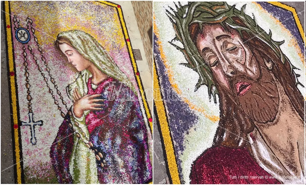Un bellissimo tappeto di fiori, fede e arte a Potenzoni per l'Infiorata -Foto