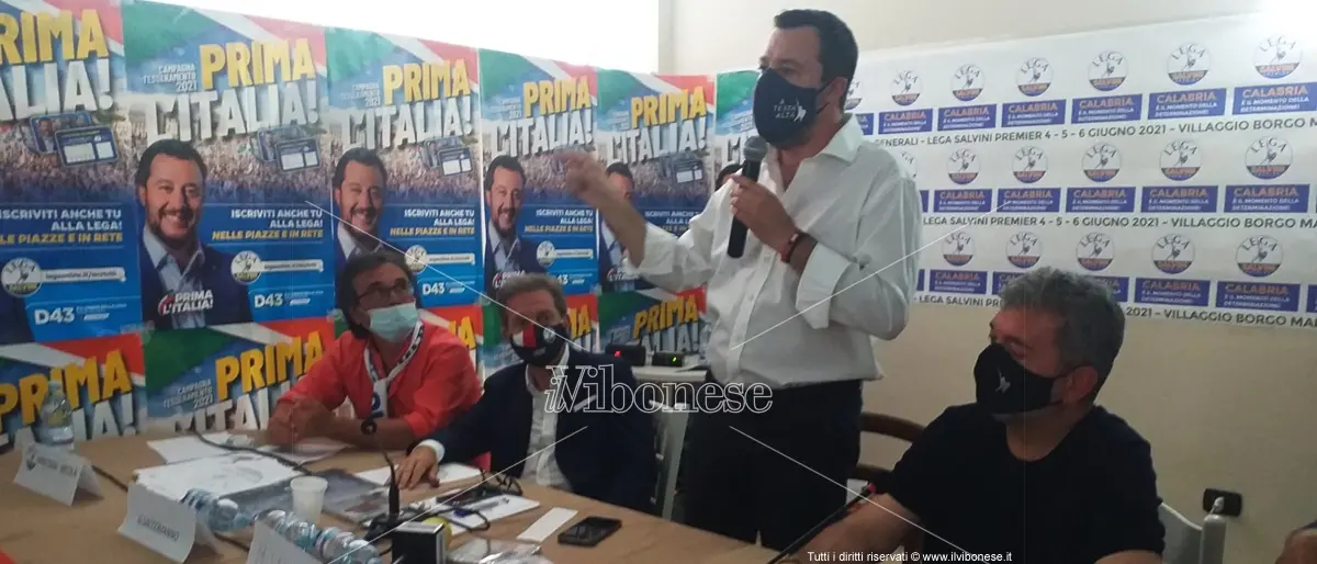 Matteo Salvini a Zambrone: «La presidenza per la Regione Calabria spetta a F.I.» -Video