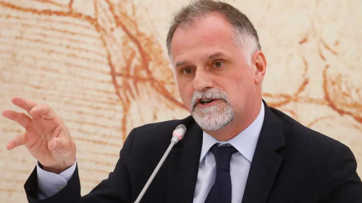 The Italian Minister of Tourism Massimo Garavaglia during a press conference after the interministerial meeting with the other foreign colleagues of the G20, Rome, Italy, 04 May 2021. ANSA/FABIO FRUSTACI , ANSA