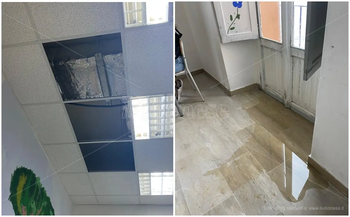 Acqua dalle finestre e soffitto che crolla: la denuncia degli studenti di Tropea - Video