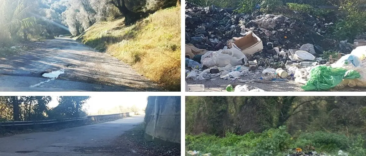 Strade infernali: viaggio lungo la Sp 11 Cessaniti-Vibo tra voragini, rifiuti e degrado