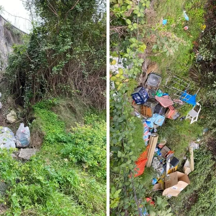 Rifiuti abbandonati a Tropea, volontari bonificano costone