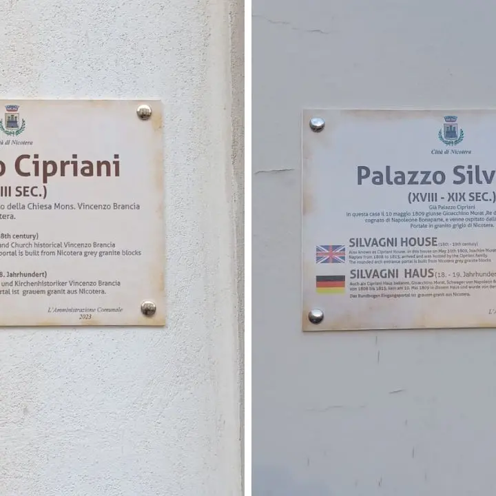Palazzi storici a Nicotera, installate targhe per raccontarne la storia