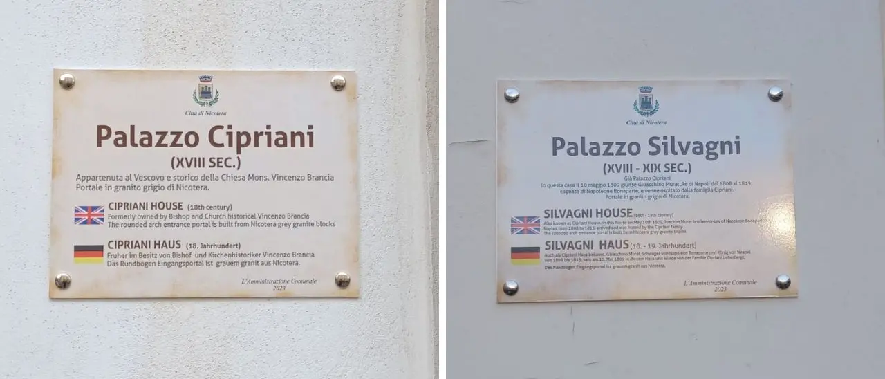 Palazzi storici a Nicotera, installate targhe per raccontarne la storia