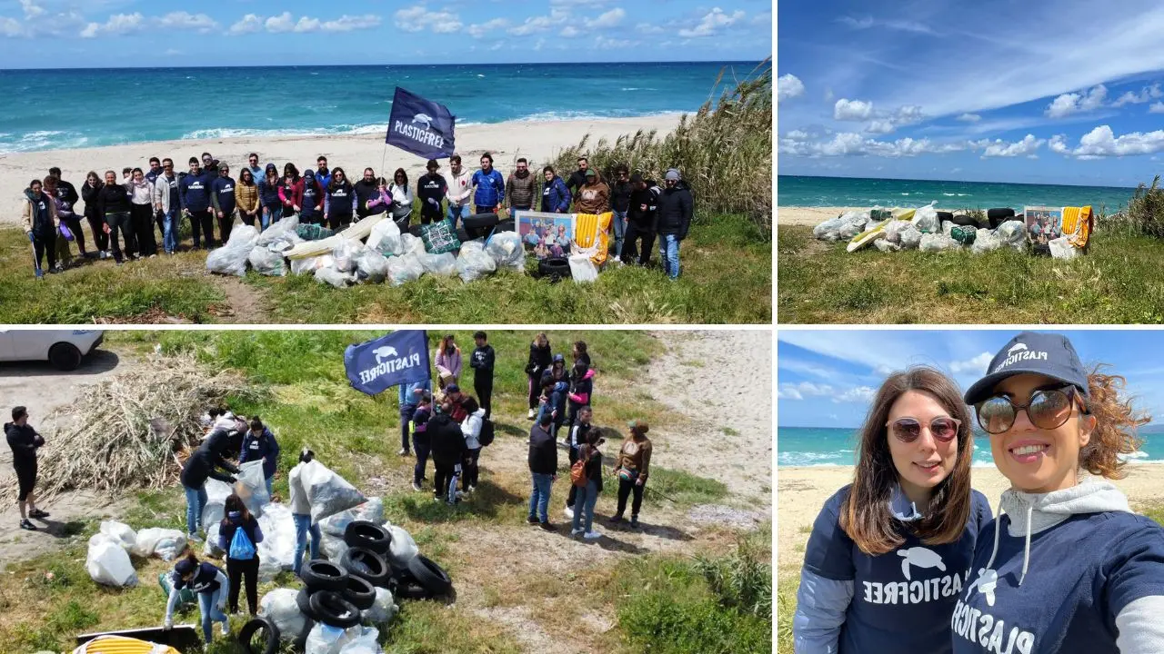 Giornata della terra, a Pizzo i volontari ripuliscono la spiaggia da 450 chili di rifiuti - Foto