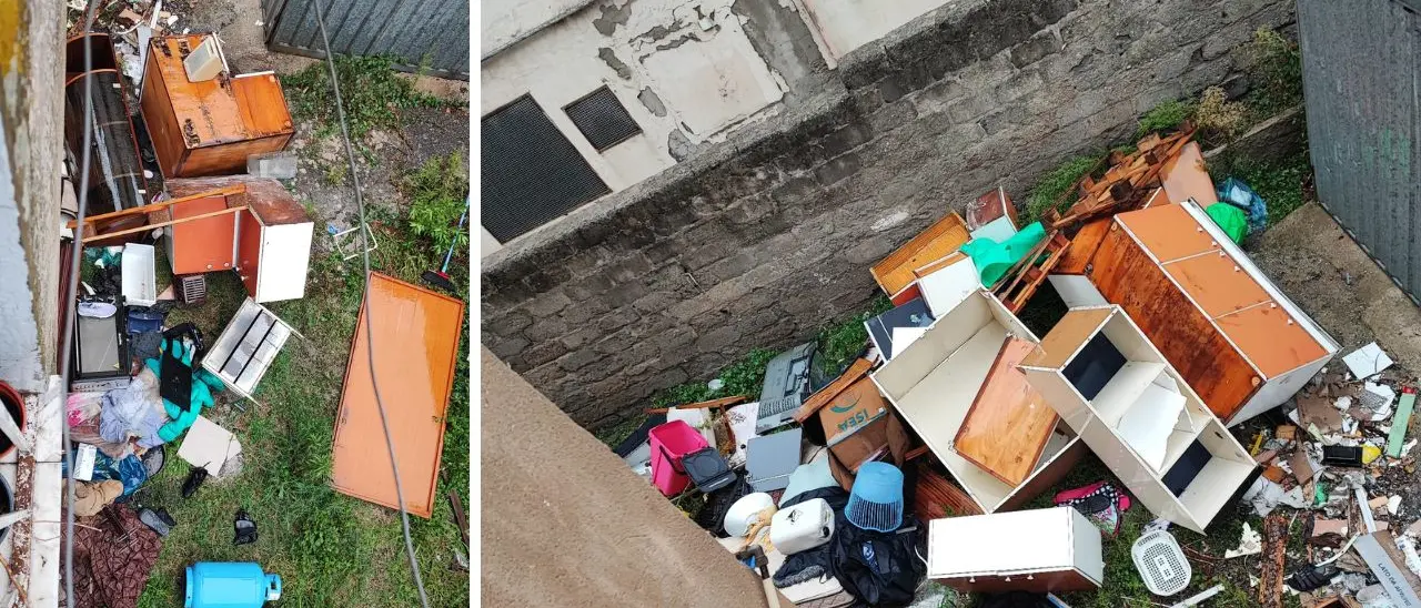 Mini discarica nel cortile di un complesso di case popolari a Vibo, la denuncia dei residenti: «Situazione insostenibile»