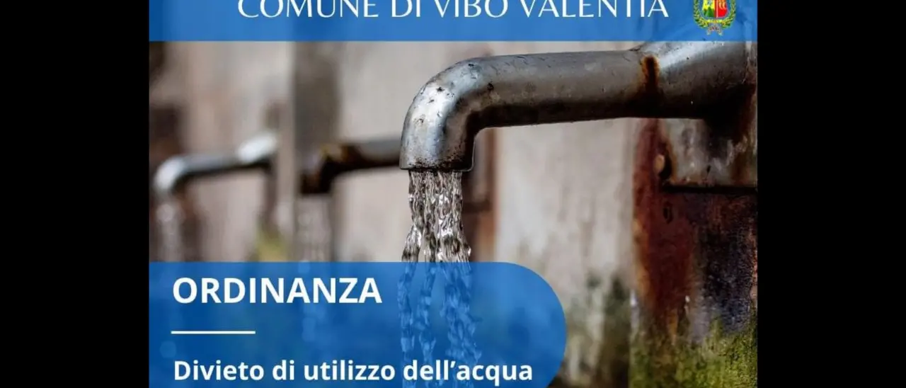 Acqua non potabile a Vibo città e nelle frazioni Vibo Marina e Piscopio: scatta l'ordinanza del sindaco Romeo