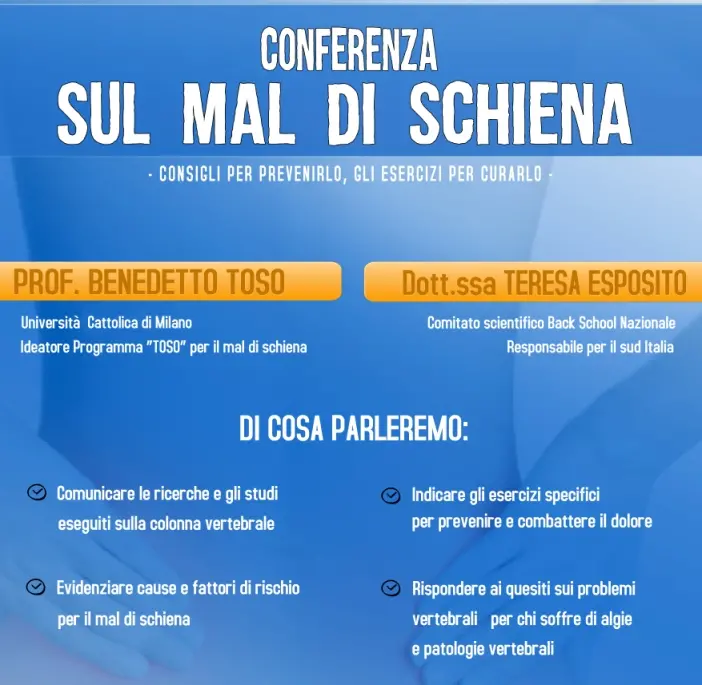 Mal di schiena: prevenzione e cura nell’evento della Vibo Back School