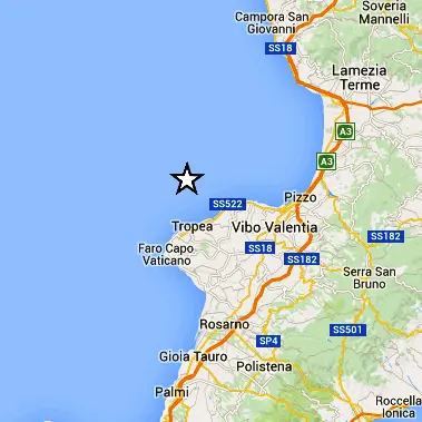 Due scosse di terremoto nella notte in Calabria, una al largo di Tropea