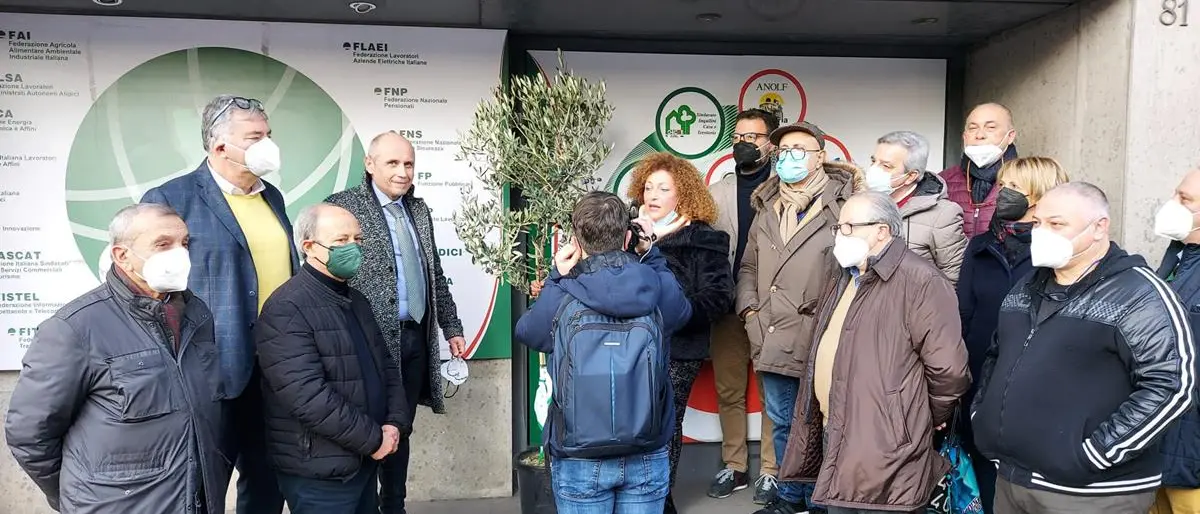 La Cisl pianta un albero di ulivo in segno di solidarietà alla scuola Don Bosco