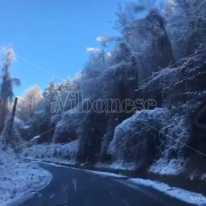 Neve sulle Serre vibonesi: bianco risveglio anche a bassa quota - Video