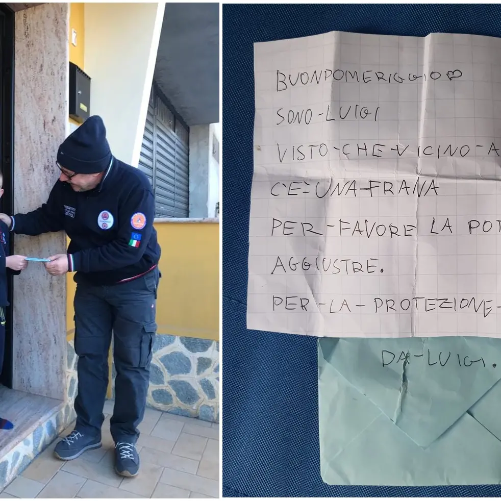 San Calogero, la letterina di Luigi alla Protezione civile: «Potete aggiustare la frana vicino casa mia?»