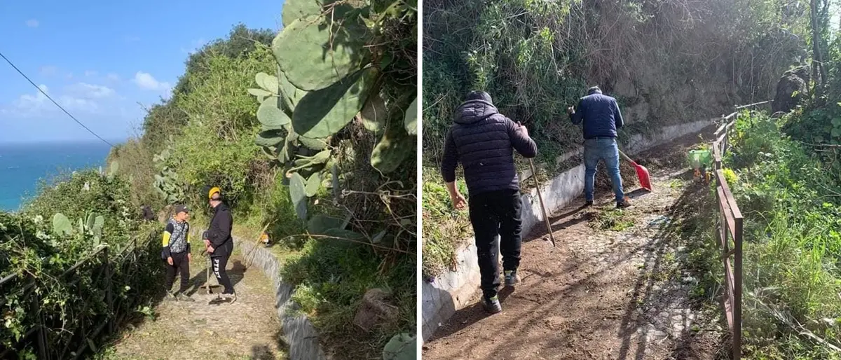 Nicotera, ripulita l'antica strada dell'Agnone che dal borgo porta al mare