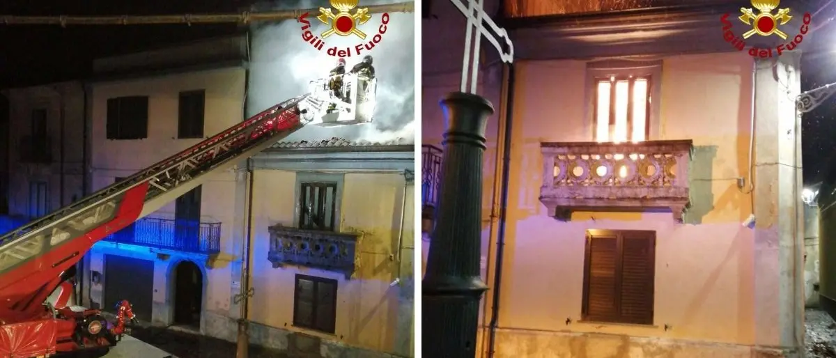 Vallelonga, va a fuoco la canna fumaria e scoppia un incendio in casa