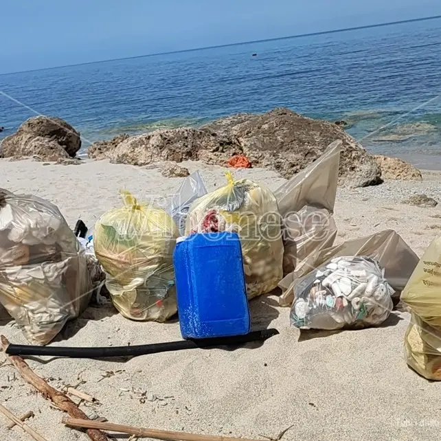 Santa Domenica, la spiaggia della Scalea ripulita da 80 chili di plastica dai volontari di Plastic free