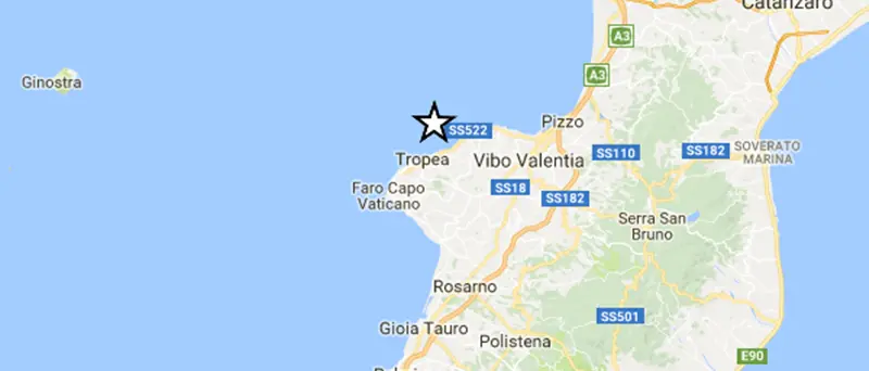 Terremoto, scossa lungo la costa Vibonese fra Tropea e Parghelia