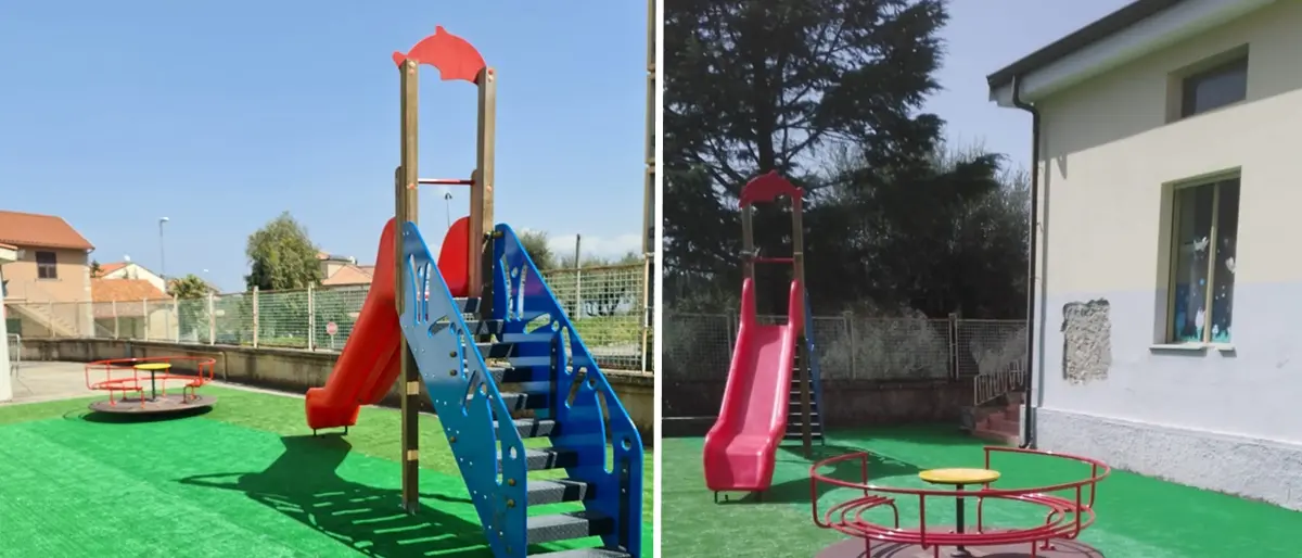 Rombiolo, installati i giochi nel giardino della scuola dell’infanzia