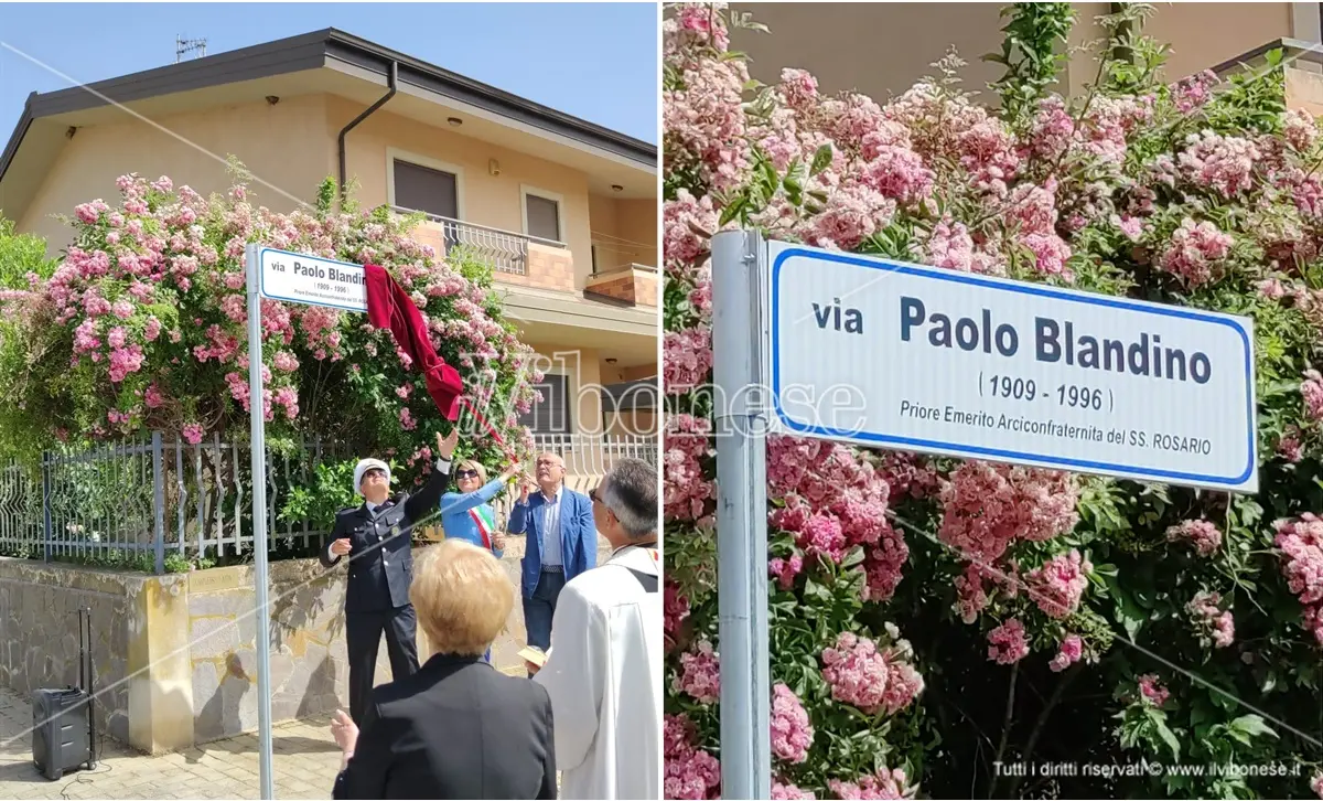 Vibo, una via intitolata a Paolo Blandino: «Ha fatto la storia di questa città» - Video