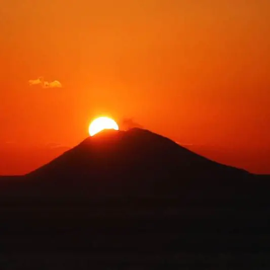 Il sole che tramonta sullo Stromboli “Patrimonio Unesco dell’umanità”