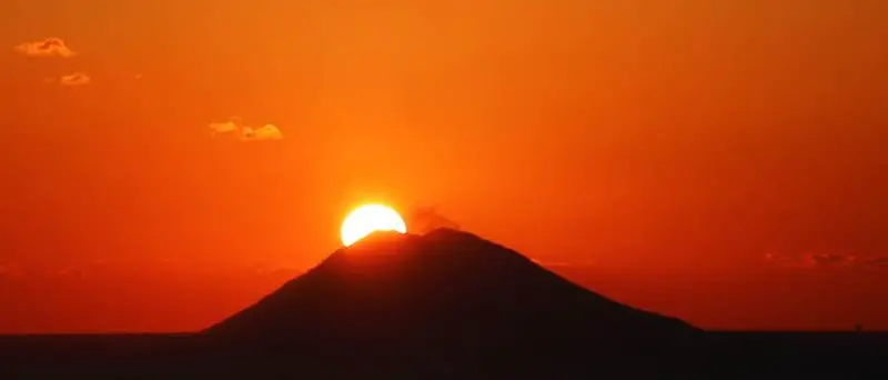 Il sole che tramonta sullo Stromboli “Patrimonio Unesco dell’umanità”