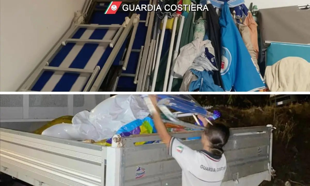 Ombrelloni e lettini lasciati in spiaggia come segnaposto: scatta il sequestro a Parghelia