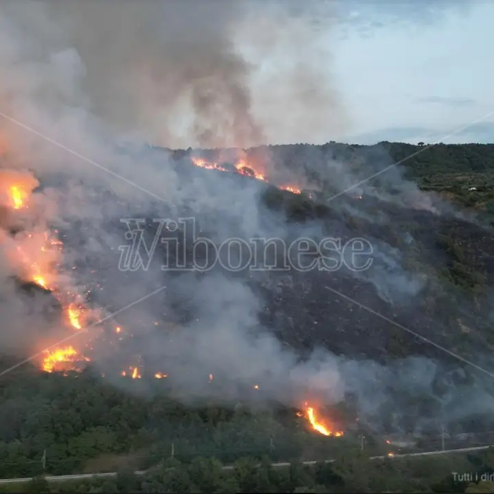 In fiamme la collina che sovrasta Parghelia, Zambrone e Sant'Angelo