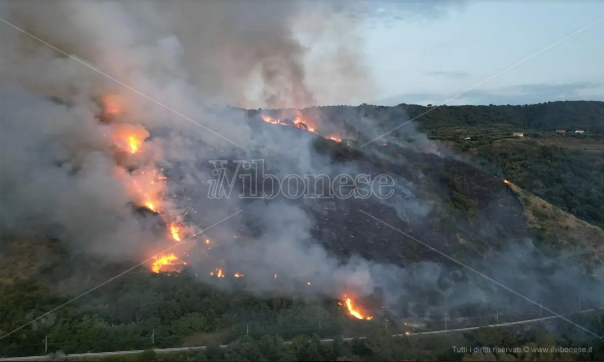 In fiamme la collina che sovrasta Parghelia, Zambrone e Sant'Angelo