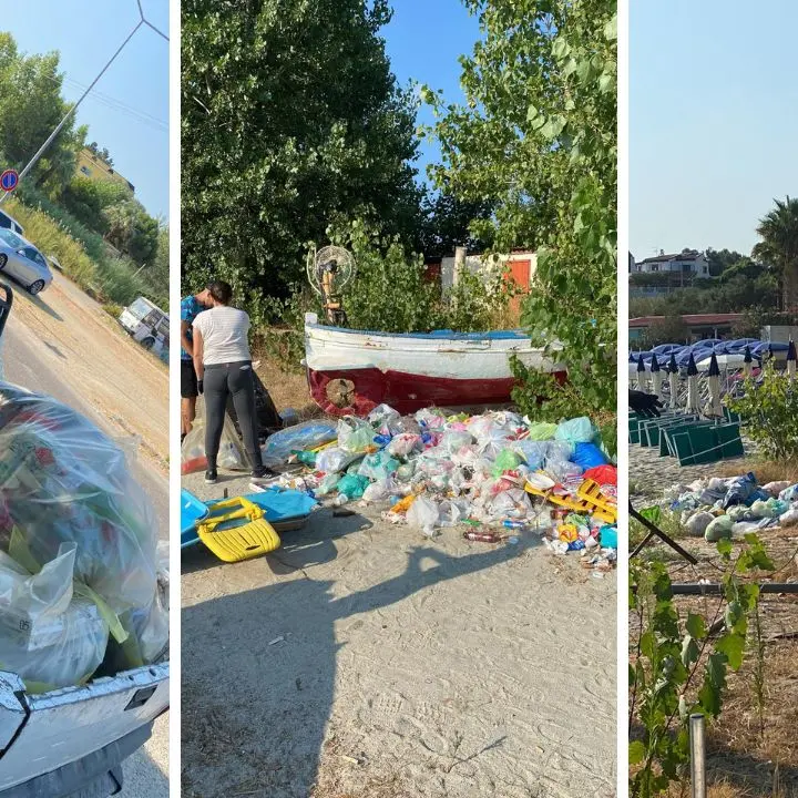 Montagne di rifiuti in spiaggia a Briatico: dopo la pulizia, l’installazione di telecamere
