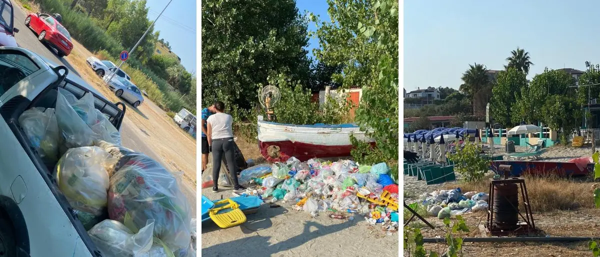 Montagne di rifiuti in spiaggia a Briatico: dopo la pulizia, l’installazione di telecamere