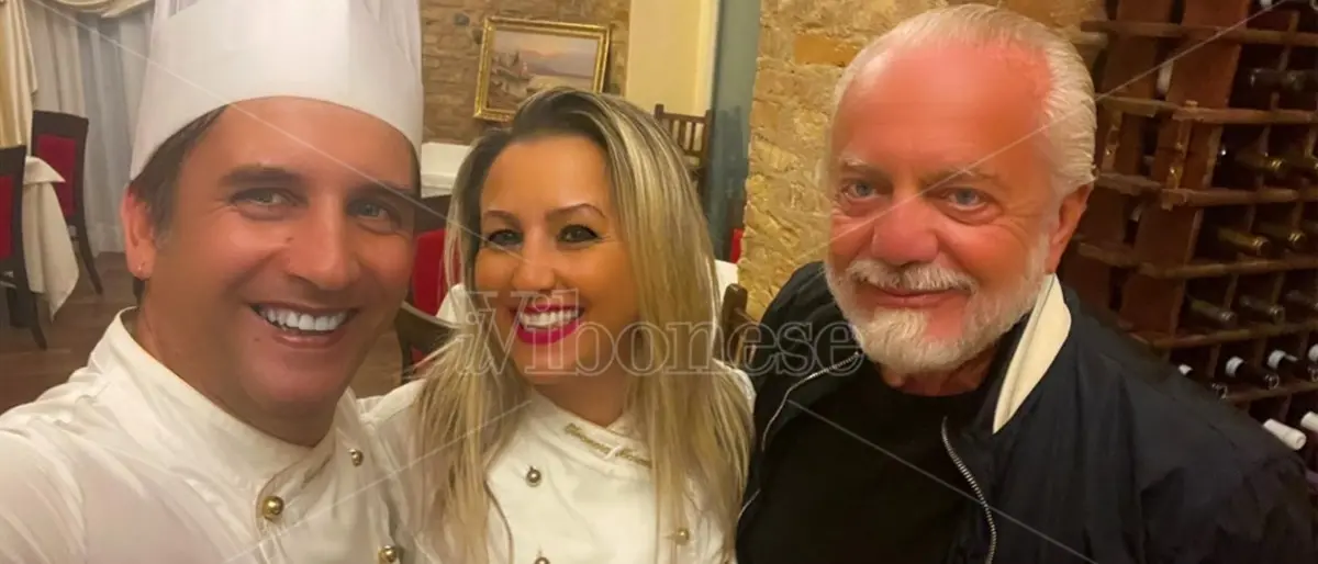 Il presidente del Napoli calcio Aurelio De Laurentis a spasso per Vibo Marina