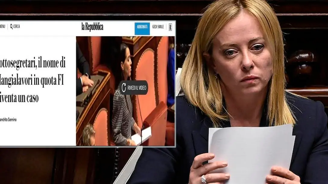 Italian Prime Minister Giorgia Meloni ahead of a confidence vote for the new government, at the Chamber of Deputies, the lower house of parliament, in Rome, Italy, 25 October 2022. ANSA/RICCARDO ANTIMIANI , ANSA