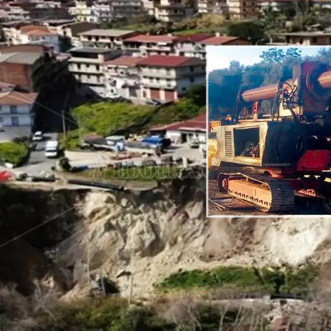 Trivella incendiata sul cantiere della frana a San Calogero, indagano i carabinieri