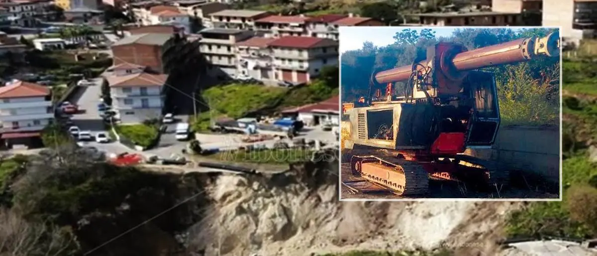 Trivella incendiata sul cantiere della frana a San Calogero, indagano i carabinieri