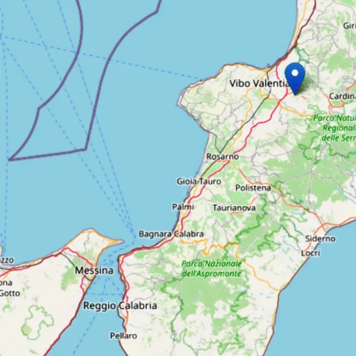 Lieve scossa di terremoto in Calabria: il sisma nella notte con epicentro a Vazzano