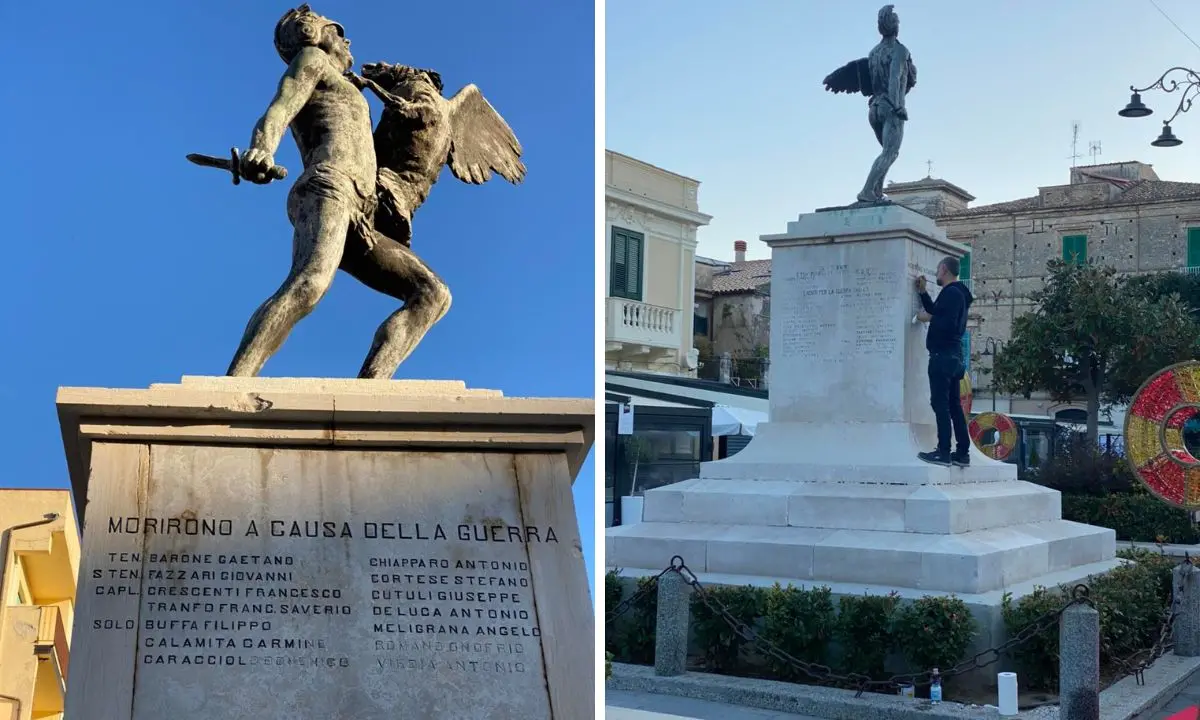 Tropea, restaurate le epigrafi del monumento ai caduti