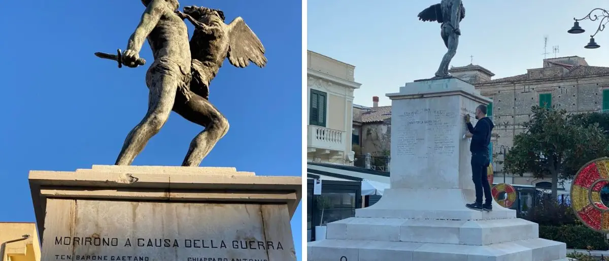 Tropea, restaurate le epigrafi del monumento ai caduti