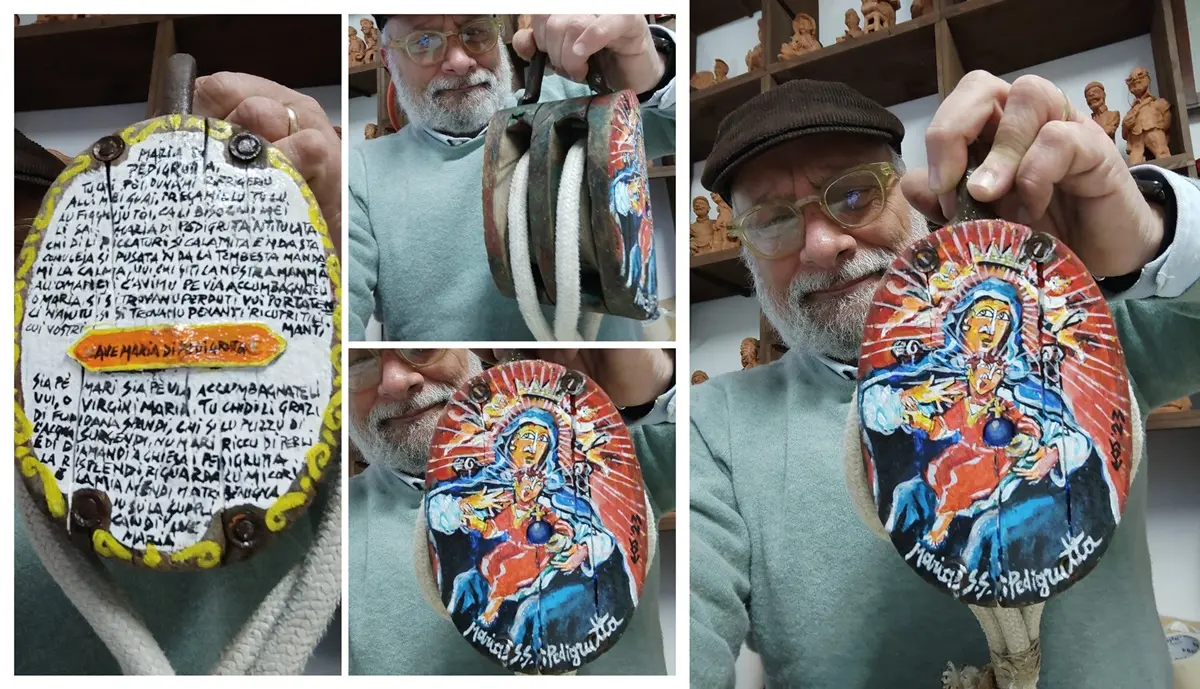 Pizzo, la preghiera in dialetto alla Madonna di Piedigrotta riprodotta su un antico bozzello