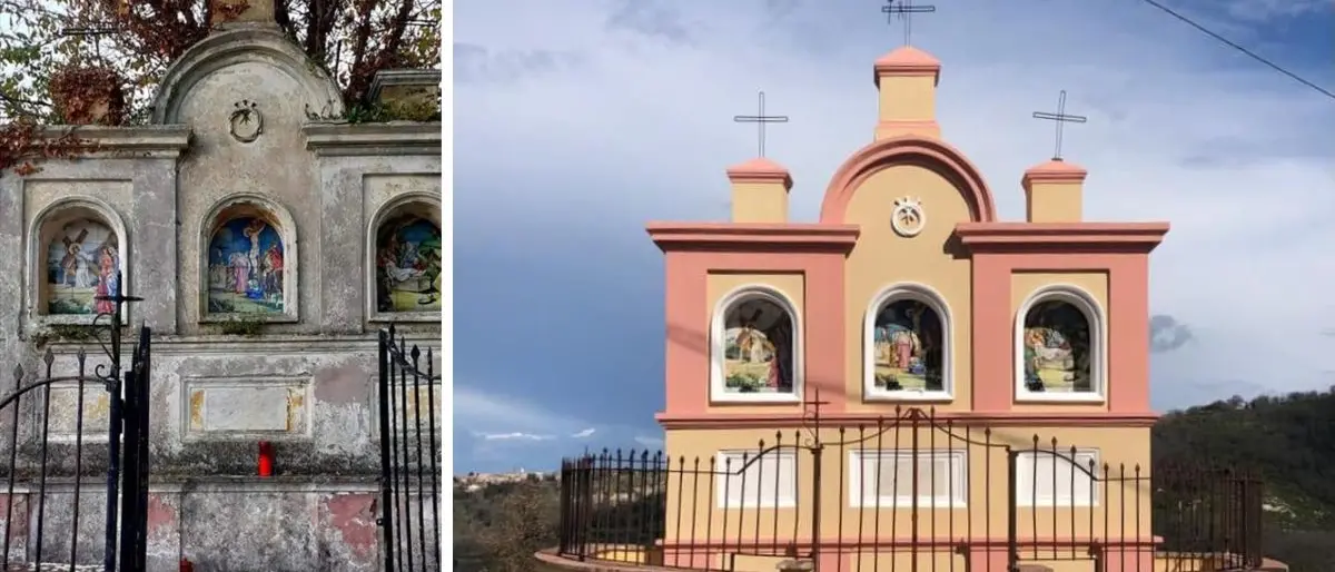 Spilinga, concluso il restauro del calvario grazie alle indennità di sindaco e giunta