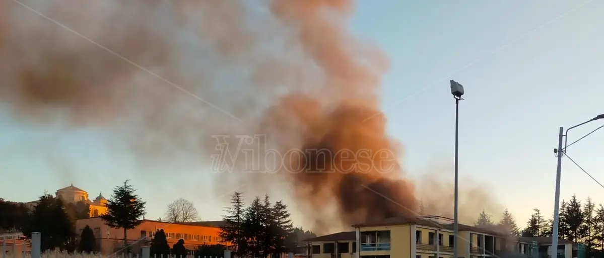Vibo, incendio all'interno della scuola Murmura - Video