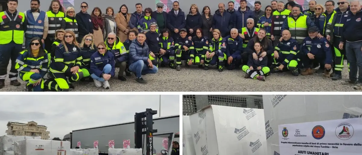 Terremoto in Turchia e Siria, dal Vibonese e Reggino 18 bancali di beni di prima necessità -Video