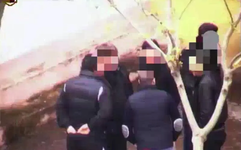 Un fermo immagine tratto da un video della polizia mostra un intercettazione ambientale durante l'operazione condotta dal Servizio centrale operativo e dalla Questura di Vibo Valentia, sotto le direttive della Procura antimafia di Catanzaro che ha portato a 31 arresti, 9 aprile 2019. ANSA/POLIZIA EDITORIAL USE ONLY NO SALES