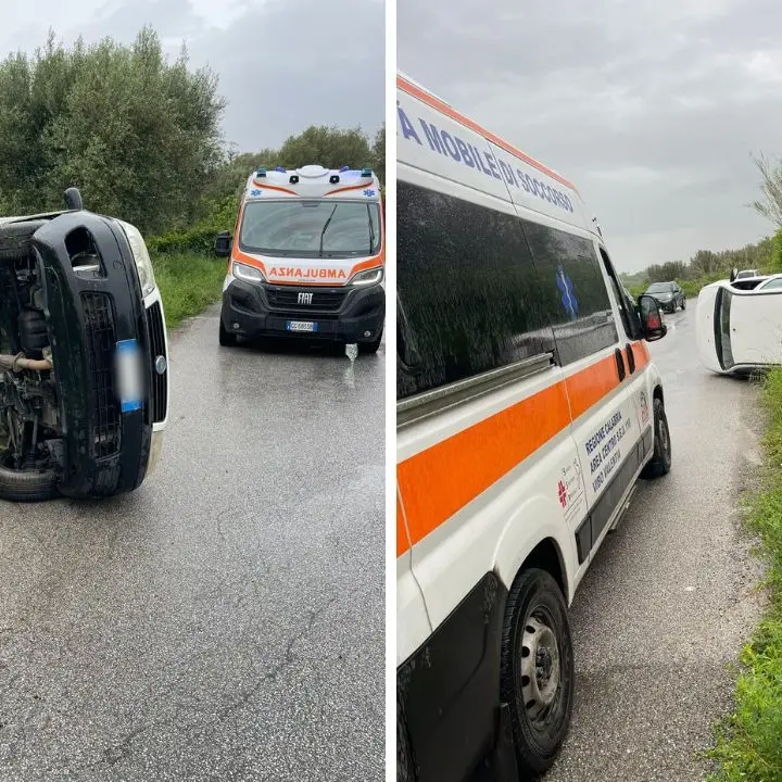 Incidente stradale a Cessaniti: auto si ribalta su un fianco