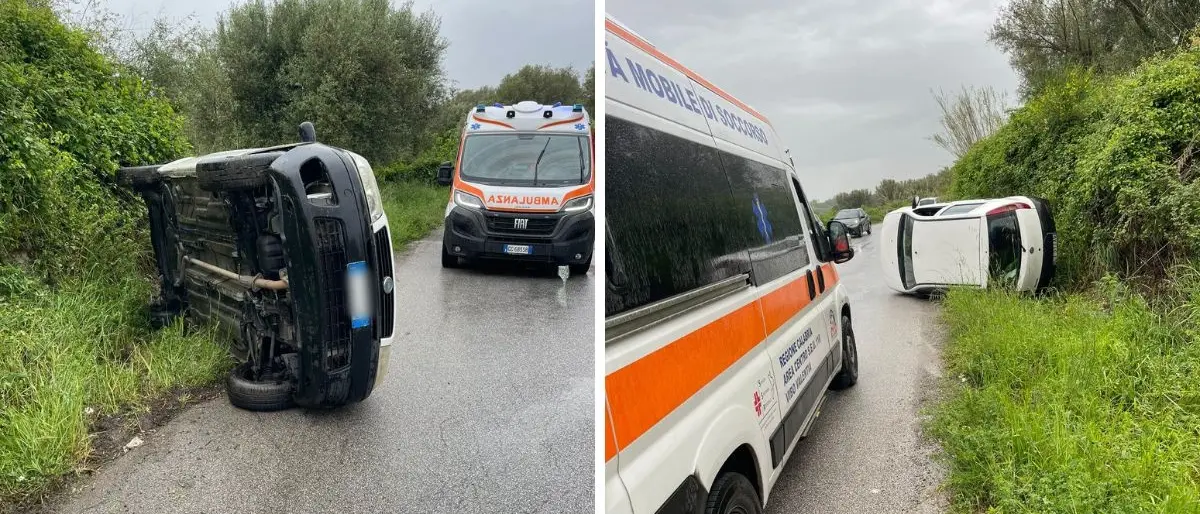 Incidente stradale a Cessaniti: auto si ribalta su un fianco