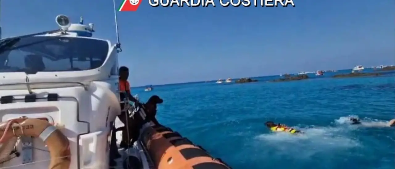 Esercitazione in mare della Guardia Costiera con i cani di salvataggio nel Vibonese